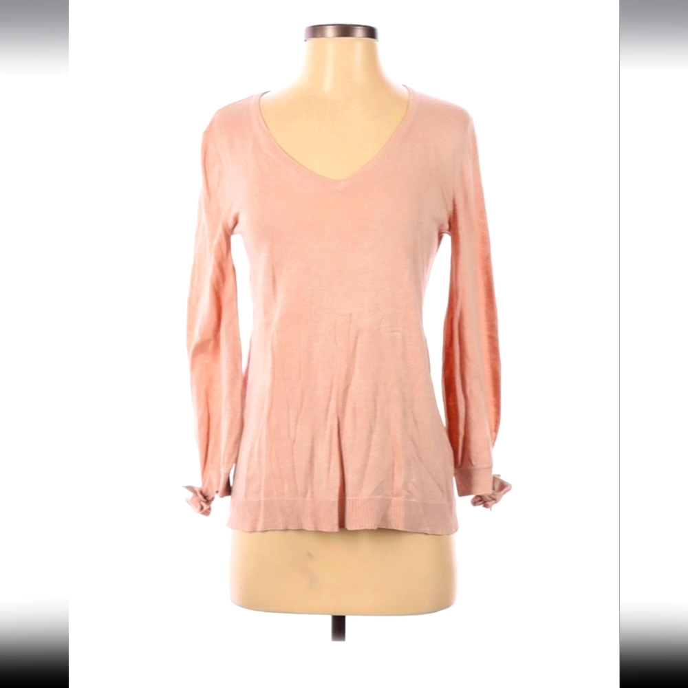 Cupio Cotton V-Neck Long-sleeve Sweater - Size small